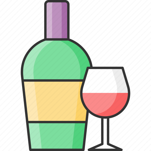 Wine, beverage, bottle, glass icon - Download on Iconfinder
