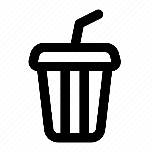 Drink, soda, soft, paper, cup, straw, take icon - Download on Iconfinder