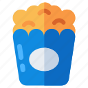 popcorn bucket, cinema snack, edible, corn kernels, food