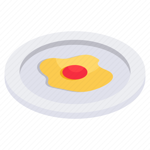 Fried egg, egg plate, edible, breakfast, healthy diet icon - Download on Iconfinder