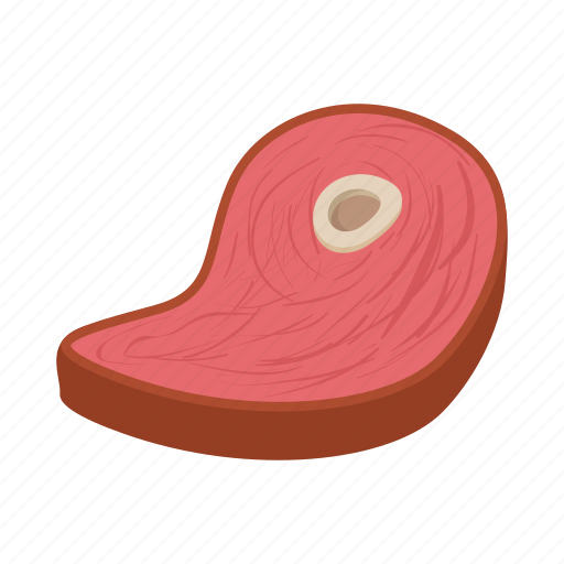 Background, beef, cartoon, meat, protein, steak, white icon - Download on Iconfinder