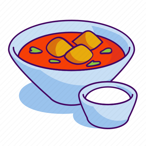 Beet soup, borscht, food, gazpacho, soup, sour cream, tomato soup icon - Download on Iconfinder