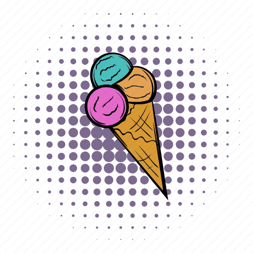 Comics, cone, cream, dessert, flavor, ice, icecream icon - Download on Iconfinder