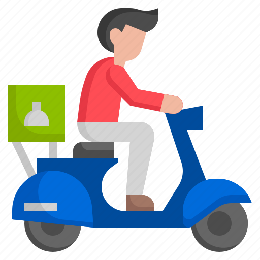 Motorbike, shipping, and, delivery, dish, meal icon - Download on Iconfinder