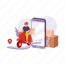 delivery man, fast food, order, carry, location, package, tracking, shipment, ordering 