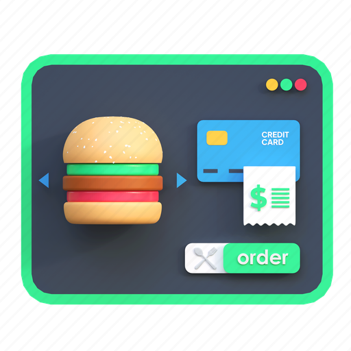 Web, food, online, order, delivery, illustration, 3d cartoon 3D illustration - Download on Iconfinder