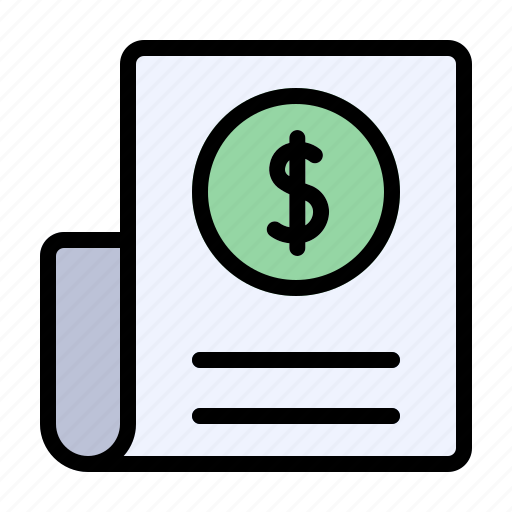 Bill, document, dollar, payment, stroke icon - Download on Iconfinder