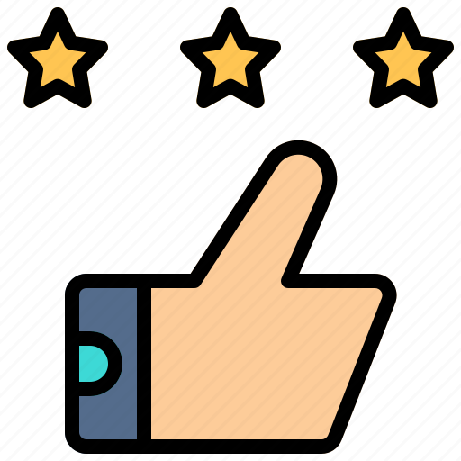 Food, review, stars, three, thumbs, up icon - Download on Iconfinder