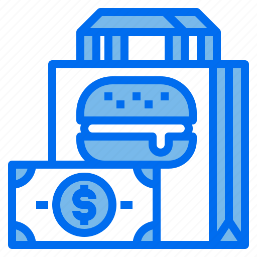 Bag, delivery, food, hamburger, money, payment icon - Download on Iconfinder