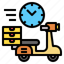 bike, clock, delivery
