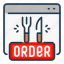 food, fork, knife, online, order, website 
