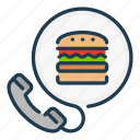 burger, call, food, order, service