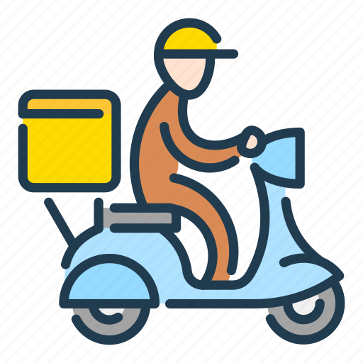 Bike, courier, delivery, food, moped, moto icon - Download on Iconfinder