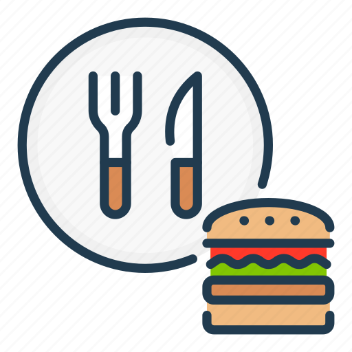 Burger, delivery, food, fork, knife, order icon - Download on Iconfinder