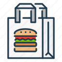 bag, burger, courier, delivery, food, order