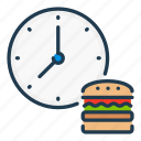 burger, clock, delivery, food, order, quick, time