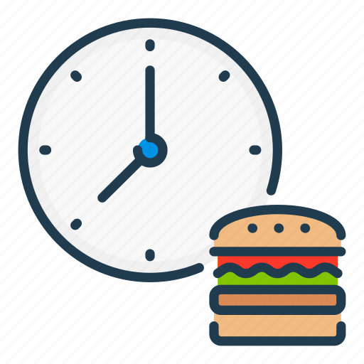 Burger, clock, delivery, food, order, quick, time icon - Download on Iconfinder