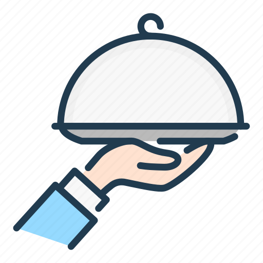Delivery, food, hand, order, plate, serving, waiter icon - Download on Iconfinder