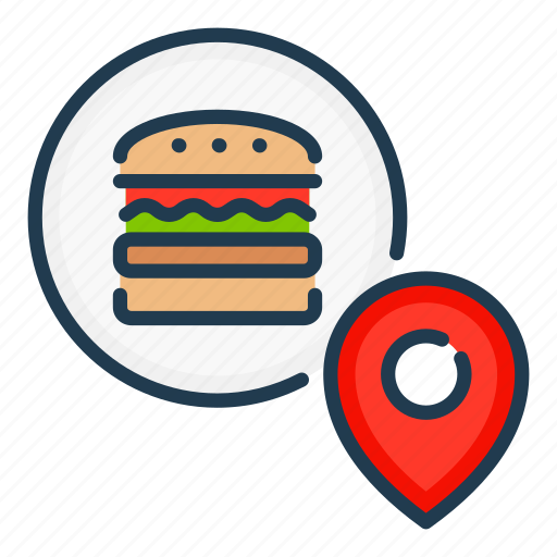 Burger, delivery, food, home, location, order, pin icon - Download on Iconfinder