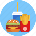 junk food, juice, delivery, french fries, burger, food