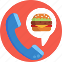 burger, call, delivery, order, food