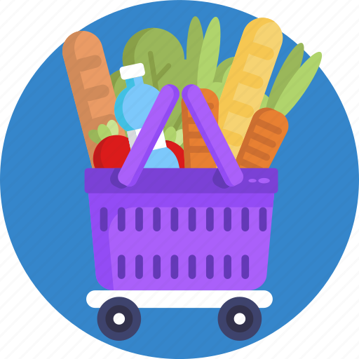 Fruits, bread, delivery, vegetables, food, shopping basket icon - Download on Iconfinder