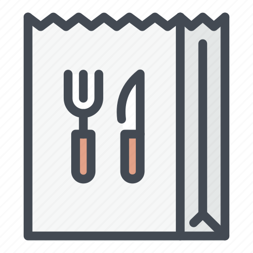Food, delivery, fork, knife, shop, bag, shopping icon - Download on Iconfinder