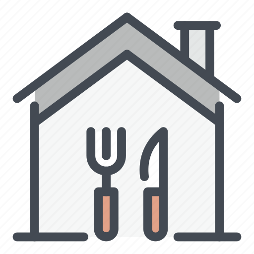 Home, house, delivery, food, order, fork, knife icon - Download on Iconfinder