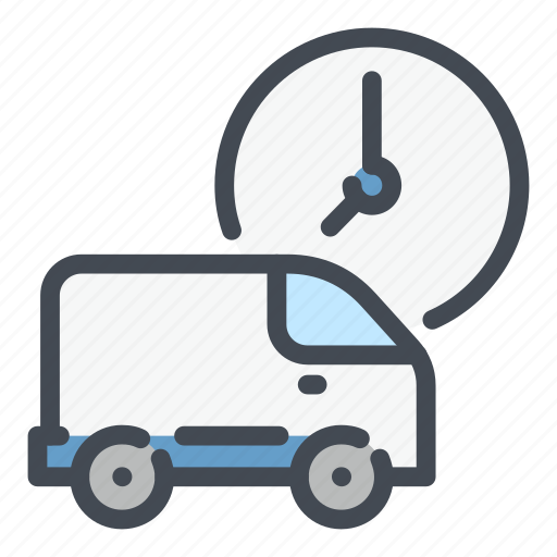 Car, van, vehicle, time, clock, schedule, transportation icon - Download on Iconfinder