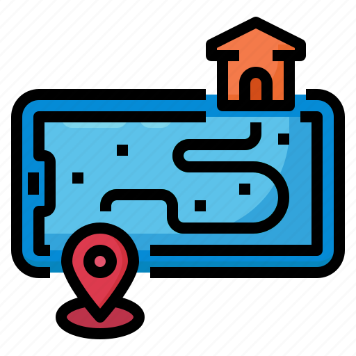 Delivery, map, pin, smartphone, location icon - Download on Iconfinder