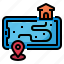 delivery, map, pin, smartphone, location 