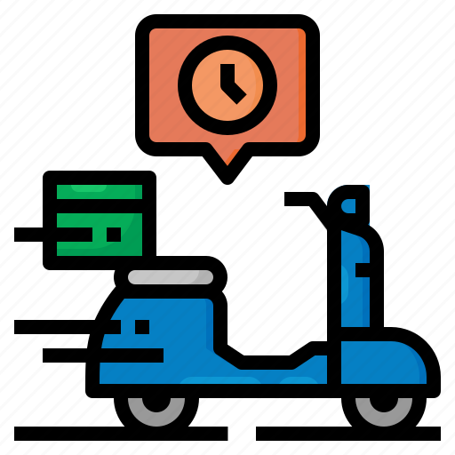 Scooter, food, delivery, time, fast icon - Download on Iconfinder