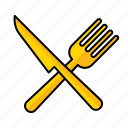 fork, knife, cutlery, restaurant, dinner, tableware, food