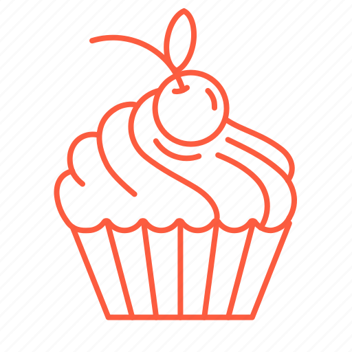 Baking, cherry, cookie, cream, cupcake, dessert, sweets icon - Download on Iconfinder