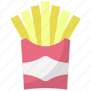 french fries, french fries box, fries box, frites, potato fries