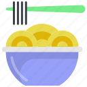 bowl, chopsticks, noodles, spaghetti, vermicelli