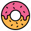 food, filled, donut 