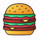 burger, hamburger, food, fast, snack, meal