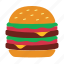 burger, hamburger, food, fast, snack, meal 