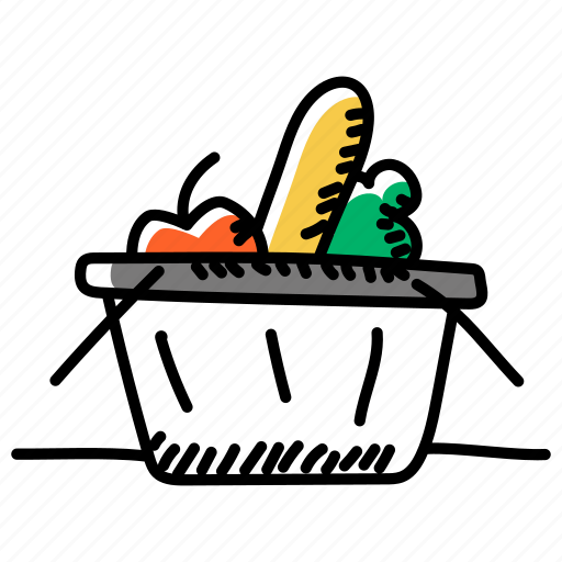 Foodstuff, grocery, grocery bucket, vegetables, grocery basket icon - Download on Iconfinder