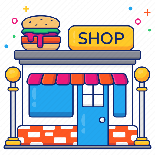 Burger shop, burger store, marketplace, outlet, commerce icon - Download on Iconfinder