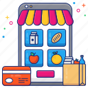 mobile grocery shop, online grocery shopping, eshop, estore, mcommerce