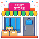 fruit shop, fruit store, marketplace, outlet, commerce