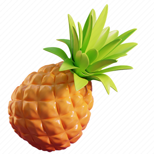 Pineapple, fruits, tropical, ananas 3D illustration - Download on Iconfinder
