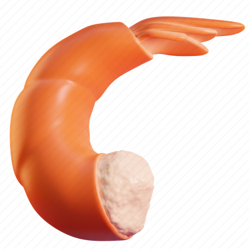 Shrimp, shrimps, seafood, japanese, sushi 3D illustration - Download on Iconfinder