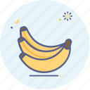 banana, calcium, food, fruit icon, yellow icon