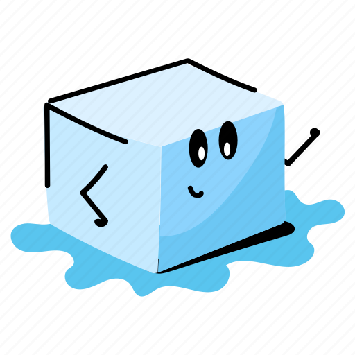 Ice block, freeze cube, ice cube, melting ice, ice sticker - Download on Iconfinder