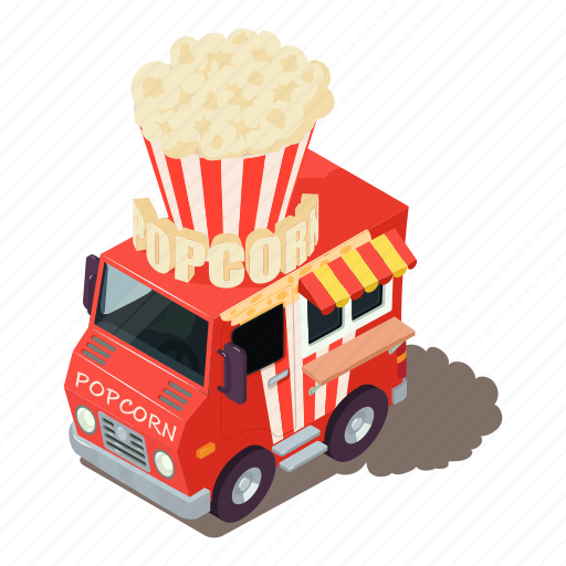 Illustration, isometric, logo, machine, popcorn, vector icon - Download on Iconfinder