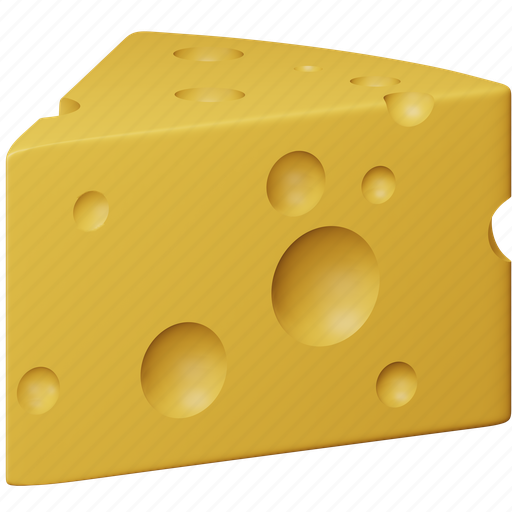 Cheese, food, swiss, dairy, eating, slice, butter 3D illustration - Download on Iconfinder