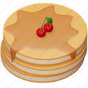 pancake, food, breakfast, dessert, sweet, cake, cherry